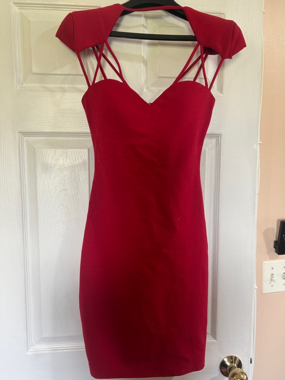 Guess Red Strappy Sweetheart Mini Dress